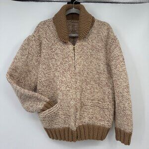 Vintage 1970s Cowichan Zip-up Sweater Jacket Casual Sporty Knit Cardigan Retro A
